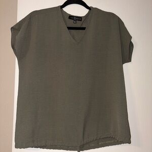 Fred David Olive Green Set- V-Neck Women's Top & Pants